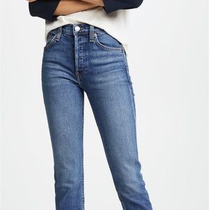 Redone Re/done Re-done original high rise a mile crop jeans size 25